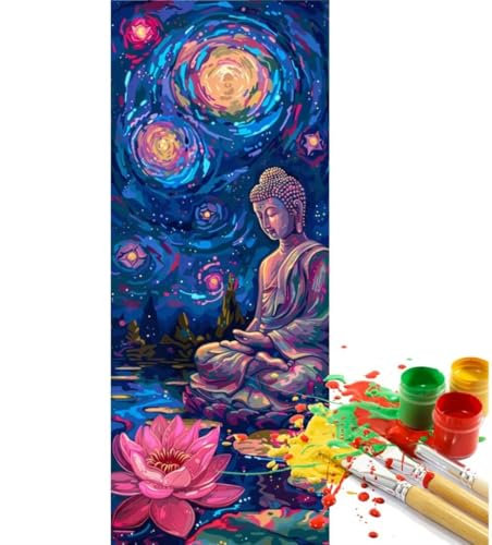 Peinture Numero Adulte Bouddha, Zen Peinture par Numero Adulte Grand Format 150 X 50 cm, DIY Kits de Peinture au Numéro Pigment Acrylique Paint by Numbers Pour Maison Décor, Cadeau, (Sans Cadre)-YH483