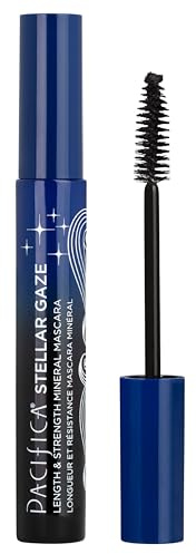 Pacifica Stellar Gaze Mascara (Supernova Black, Glass Vial) – Length & Strength Formula with Coconut & Vitamin B, Sustainable Packaging, Vegan