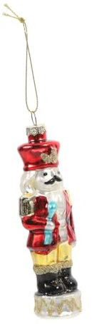 PRETYZOOM Ornement Décoratif De Noël en Forme De Soldat Casse-Noisette en Verre À Suspendre pour La Maison Et