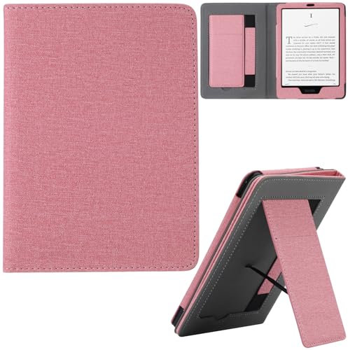 Artyond Case for 7 Kindle Paperwhite, PU Leather Hand Strap Stand with Auto Sleep/Wake - Pink