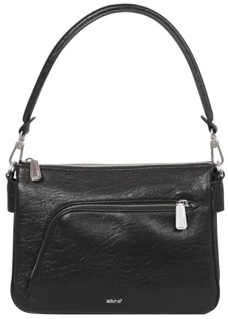 Abro Leather Bubble Biker Shoulderbag Black/Nickel