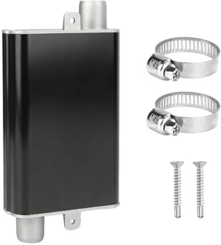 24mm Schalldämpfer Standheizung Zubehör, Schalldämpfer für Notstromaggregat, Standheizung, Dieselheizung, für Eberspacher/Webasto (Schwarz)