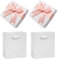 YSJCHEBS 2 Scatole Regalo Con Fiocco Rosa, 2 Borsette Bianche, Scatola Portagioielli Con Coperchio, Scatola Regalo Piccola Classica Semplice, Scatola Regalo Con Collana E Braccialetto