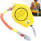 VFDZ Dispositivo Anticaduta Retrattile Certificato, Dispositivo di Sicurezza Anticaduta, Kit Imbracatura Anticaduta Tetto con Gancio Autobloccante, Capacità di Carico:150kg (Yellow, 3m)