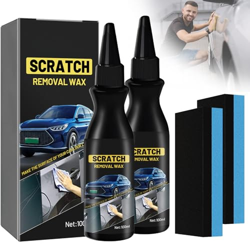 2 Stück Schneller Kratzerentferner für Autos, Kratzer Entferner Auto, Tiefen Kratzer Reparatur Creme, Auto Kratzerentferner Paste mit Schwamm, Car Scratch Remover für A-uto Verschiedene Oberflächen
