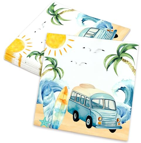 decorations fete surfs up serviettes accessoires pour fete anniversaire