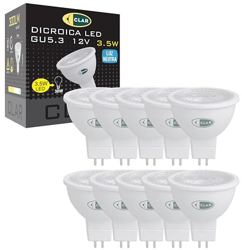 CLAR - MR16 GU5.3 LED Spot 12V 3,5 W Neutralweiß 4000 K Halogenersatz (Pack 10)