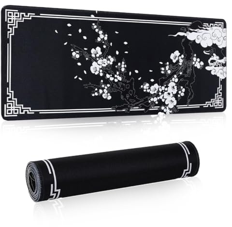Japanische Gaming Mauspad XXL 800 X 300 mm, Mousepad Japan, Großes Mauspad, Verbessert Präzision Und Geschwindigkeit, Mit Wasserdicht und Anti-Rutsch Basis, für Home Office, Tisch, Desktop-Computer