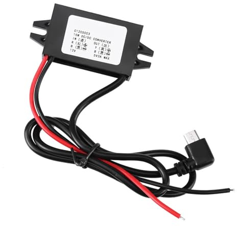 Asixxsix 12V to 5V Micro USB Converter Stable Voltage Regulator for Car Smartphone Monitoring Fans