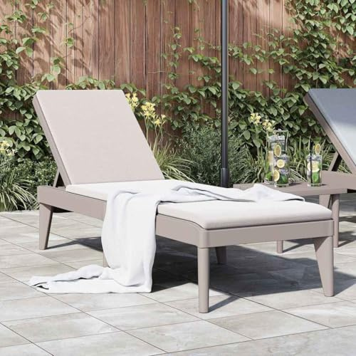 HEFZGDB Sonnenliege Cappuccino-Braun 186x60x29 cm PP mit Verstellbarer Rückenlehne in 4 Positionen, langlebiges Polypropylen Material, UV-beständig und pflegeleicht für Garten