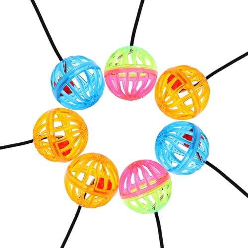 Homoyoyo 7 Stück Reptilien mit Glockenball Saugnapf Bunt Verschleißfest für Bartagamen Eidechsen Geckos Kletter und Beschäftigungsspielzeug für Zuhause