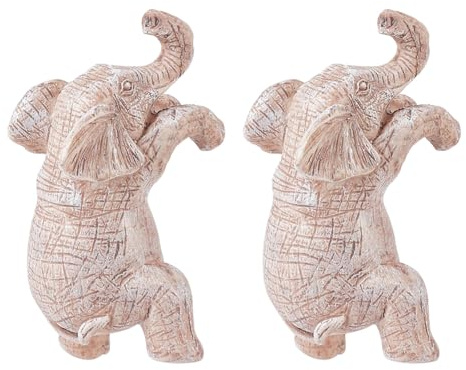 PLIGREAT 2 Pack Elephant Flower Pot Hugger, Cute Climbing Elephant Statue Resin Animal Planter Pot Decorations for Outdoor Garden Fence Balcony Patio, Grey