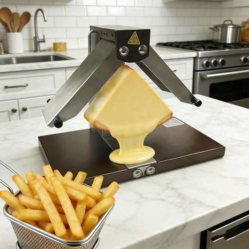 Appareil à Raclette Professionnel - Raclette Française Traditionnelle Pour Quart De Meule - 4 Personnes - Résistances Réglables - Pliable - Interrupteur De Sécurité.