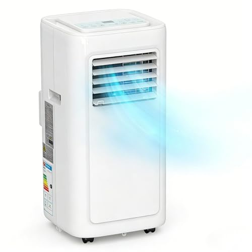 LEADZM Condizionatore portatile,Controllo WiFi,Climatizzatore Portatile,Con telecomando timer 24 ore e kit di ventilazione per finestre inclusi (8000, BTU)