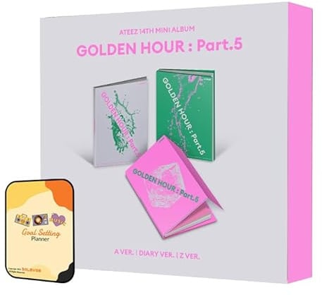 ATEEZ GOLDEN HOUR:PART 5 Album [A + DIARY + Z (3 Photobook ver. Full Set)]+Pre Order Benefits+BolsVos Exclusive Idol-Inspired Digital Merches