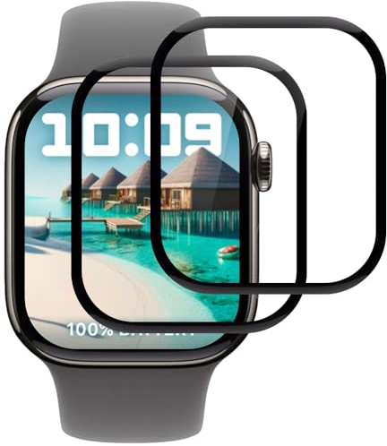 Beukei Panzer Schutz Glas für Apple watch Series 10/11 46mm, 2 Stück glasschutzfolie[Sans Bulless][9H Härte][Anti-Kratzen]