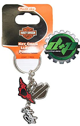 Harley Davidson Logo, Script, & Heart Charm Metal Key Chain Keychain Zipper Pull