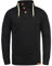 !Solid SDTripTroyer Herren Sweatshirt Troyer Pullover mit Stehkragen Knopfverschluss Reißverschluss Kordelzug Rippbündchen Baumwollmischung Regular fit, Größe:M, Farbe:Black (9000)