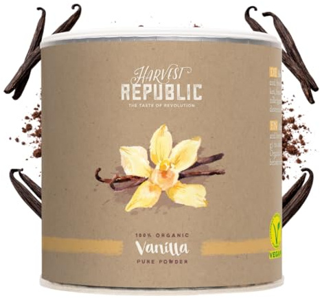 Harvest Republic Bio Vanillepulver, 25 g, Für Superfood Smoothies, Shakes, Quark, Müsli, Organic Food, Vegan