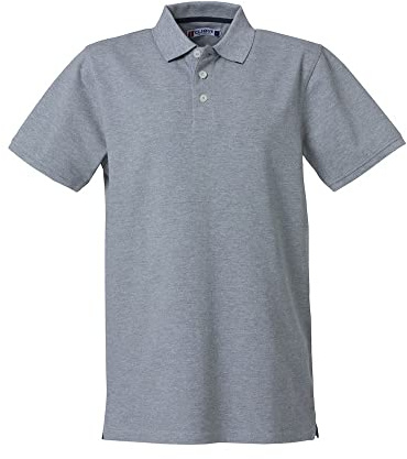 CliQue Herren Heavy Premium Polo Poloshirt, Grau (Grey Melange 95.0), (Hersteller Größe: Medium)