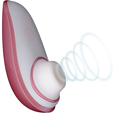 Womanizer Liberty diskreter Druckwellen-Vibrator für Sie im Massage-Set, Klitoris-Sauger, Intim-Stimulator 6 Intensitätsstufen, Pink Rose