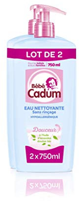 Cadum Bébé Eau Nettoyante Douceur à l'Huile d'Amandes Douces Bio 750 ml