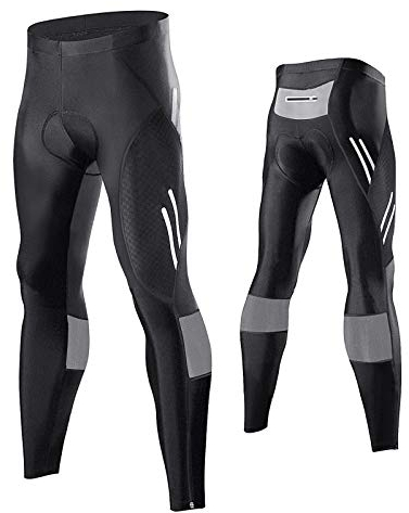 MEETWEE Herren Radlerhose Lange Fahrradhose, Kompression Radhose Leggings Radsport Hose für Männer Elastische Atmungsaktive 3D Schwamm Sitzpolster