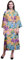 Bimba Orange Pale Fleur Feuilles et Rose Longues Robes de mariée imprimées préparant des Robes de Demoiselle dhonneur Peignoirs en Coton M
