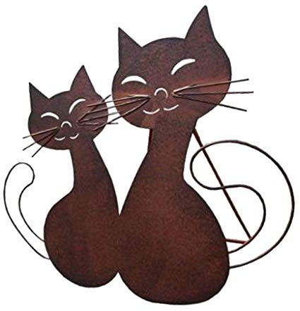 LOVIVER Große Gartendeko Katze Rost Dekoration Dekokatze Katzendekoration