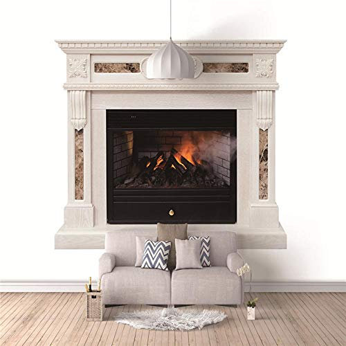 Fototapete Kamin Feuer 3D Tapete Vliestapete Moderne Wanddeko Design Tapete Wandtapete Wand Dekoratio TV Hintergrundwand - 350cm(W) x256cm(H) - 7 Stripes