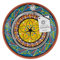 CERAMICA RAMBLENA | Piatto decorativo da appendere a parete | Piatto in ceramica | Piatto decorazione mediterranea blu-bianco-giallo | 100% fatto a mano | 28x28x4,5 cm