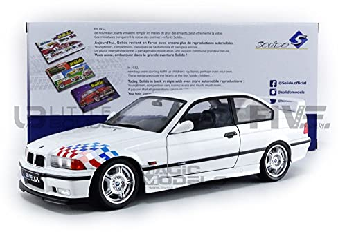 Solido BMW M3 Lightweight, E36 Coupé, 1995, Modellauto, Maßstab 1:18, weiß