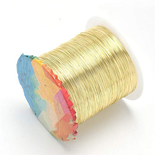 Leloo Lcuihong-Alambre de Cobre Alambre de Cobre de Colorfast Sólido Cable Resistente a Tarnés, Joyas de DIY Craft Fabricación de Accesorios, Calibrador de 18 a 32 (32GA / 1969 FT) Suave y Fuerte