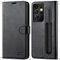 Samsung S21 Ultra Hülle mit S Pen Halter, Handyhülle[Premium PU Leder] [Kartenfach] [Standfunktion] Flip Case Cover RFID Schutzhülle Etui Klapphülle Schwarz