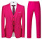 KUDORO Costume Homme 3 pièces Slim Fit Smoking Simple Poitrine à Un Bouton, Men Suits 3 Piece pour Mariage Business Fête Confort Elégant Blazer Veste et Pantalon Gilet(Rose,L)