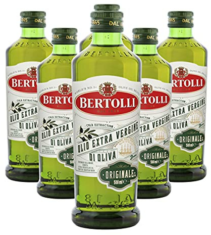 Bertolli Lot de 6 flacons d'huile d'olive extra vierge d'origine extra vierge 500 ml