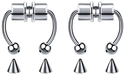 LuLiyLdJ Septum Nasenring Magnetisch Nasenring Edelstahl Hufeisen Fake Hoop Ring Wiederverwendbare Nasenring Nasenring Edelstahl Non-Piercing Edelstahl Non-Piercing, Edelstahl