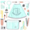 UMU® Kinder Holz Friseur Spielset mit Tasche für Friseurwerkzeuge inkl. Friseurumhang, Schere, Haarglätter, Spiegel u. v. m., 18 Stk Set, Spielzeug zum Rollenspiel, Frisierkoffer für 3, 4, 5 Jahre alt