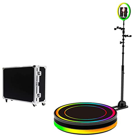 AMDHZ 2022 New Upgraded 360 Photo Booth Machine Automatic Spinner Photo Booth Video Rig Shooting Equipment Surround Camera Christmas Wedding Party (Size : 100cm/39.4''+Flight Case)