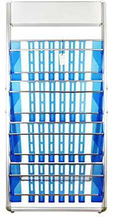 Zeitschriftenständer 4-lagiger Prospektständer Aluminium Hochformat Literaturständer und Messeständer eignen Sich sehr gut für den Empfangsbereich 120x50cm Standdisplay