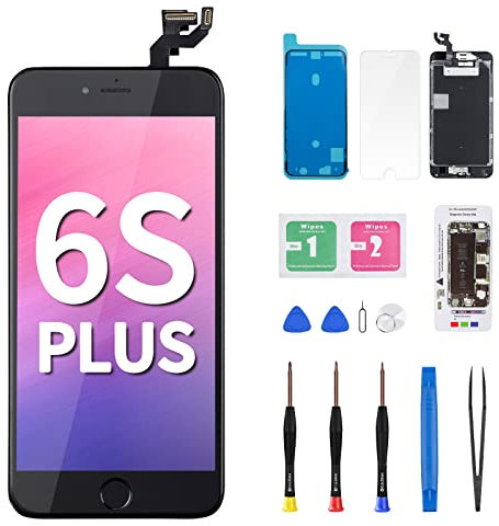 for iPhone 6s Plus Screen Replacement with Home Button LCD Repair Kit 3D Touch Display Digitizer 5.5 Black Front Camera Speaker Proximity Sensor Glass Full Assembly Fix Tools for A1634 A1687 A1699