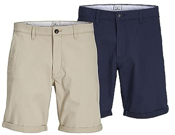 JACK & JONES Shorts Herren,Navy Blazer/Pack:Oxford Tan,XL