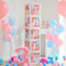 59Pcs Babyparty-Dekorationsboxen für Jungen und Mädchen, weiße transparente Ballonboxen mit 54 Buchstaben (2 Sätze BABY + A-Z), Babyblöcke für Babyparty,Geburtstagsparty-Dekoration,Geschlechtsanzeige