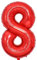 Vthoviwa 40 Zoll/18 Farbens Luftballon Zahlen 8 Rot, Luftballon 8. Geburtstag Foil Ballon, 0123456789,10-19,20-25,30,40,50,60,70,80,90, Folienballon 8 Party Dekoration Helium Unterstützen