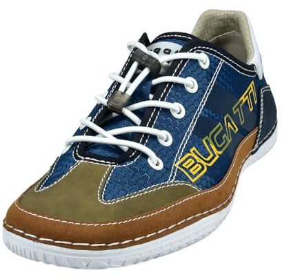 bugatti Herren Modischer Casual-Sneaker mit Logo-Details und Flexibler Sohle, Mehrfarbig, 40 EU