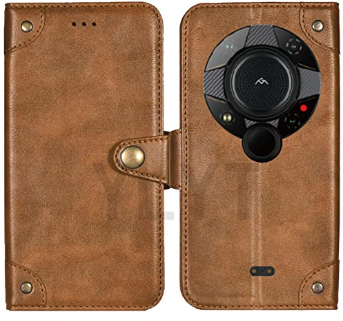 AODATU Flip Braun Schutz Hülle Case Für AGM G2 Guardian 6.58 inch Etui Leder Tasche Handyhülle Klassisch Kartenfach Cover