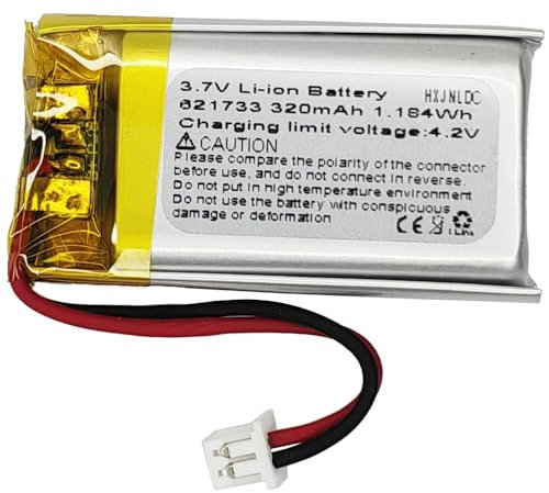 DC 3.7V 320mAh 621733 Rechargeable Lithium Polymer Battery Four Sony WF-C500、WF-XB700、WF-H800、WF-SP800N、WF-1000XM4 Boîte de Casque et WH-CH500、WH-CH510 Remplacement de la Batterie du Casque