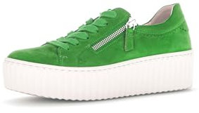 Gabor Damen Low-Top Sneaker, Frauen Halbschuhe,Wechselfußbett,Best Fitting,schnürschuhe,schnürer,Plateausohle,Verde (Creme),41 EU / 7.5 UK