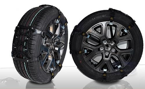 Fasce Catene da Neve per Auto e SUV Antislittamento - Kit 6 Cinghie in TPU Universali per Ruote con Diametro da 165 a 285 mm - CAT/001
