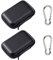 Caja de Cables portátil de 2 Piezas con mosquetón de 2 Piezas,Caja de Almacenamiento de Cables de Carga, Resistente Funda Universal para Auriculares(Negro)